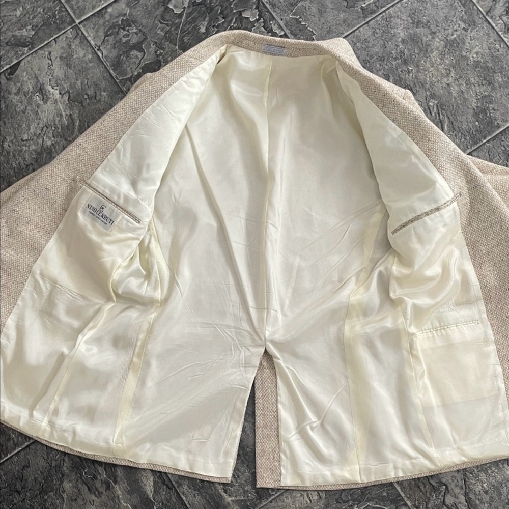 Vintage NINO CERTUTI Wool-Linen Blend Union Made Blazer Preppy Office Classic